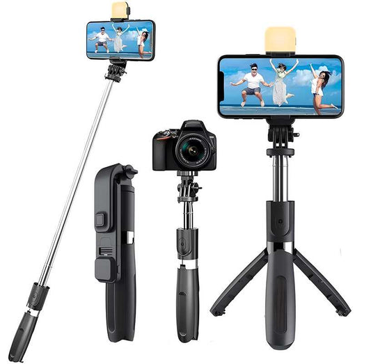 Extendable Flash 3-in-1 Selfie Stick Tripod